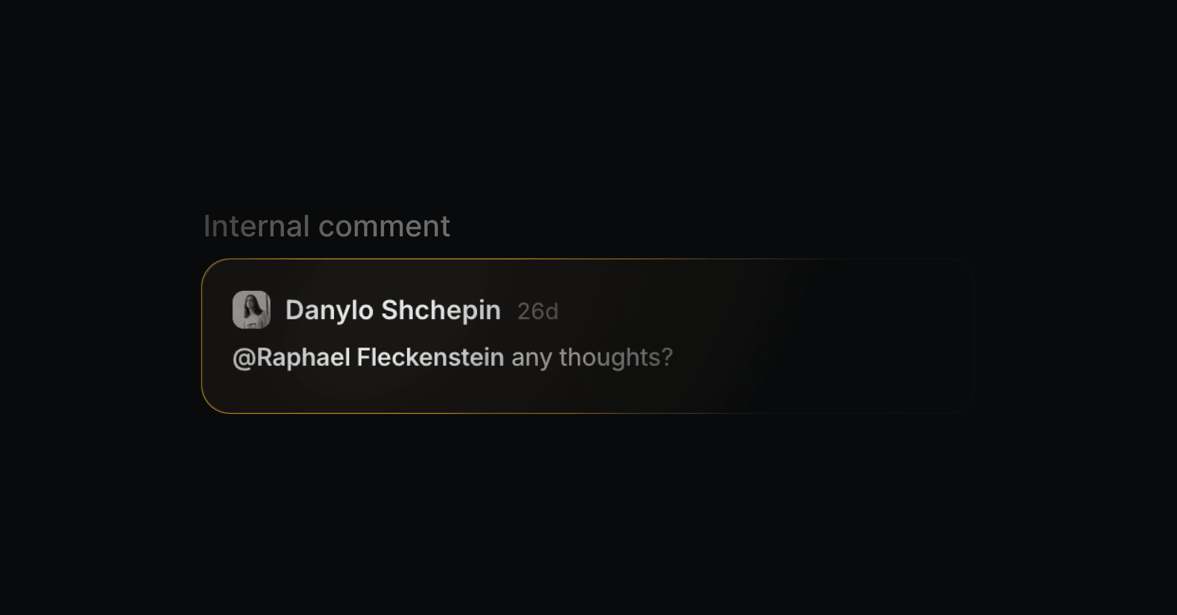 Internal comments and mentions